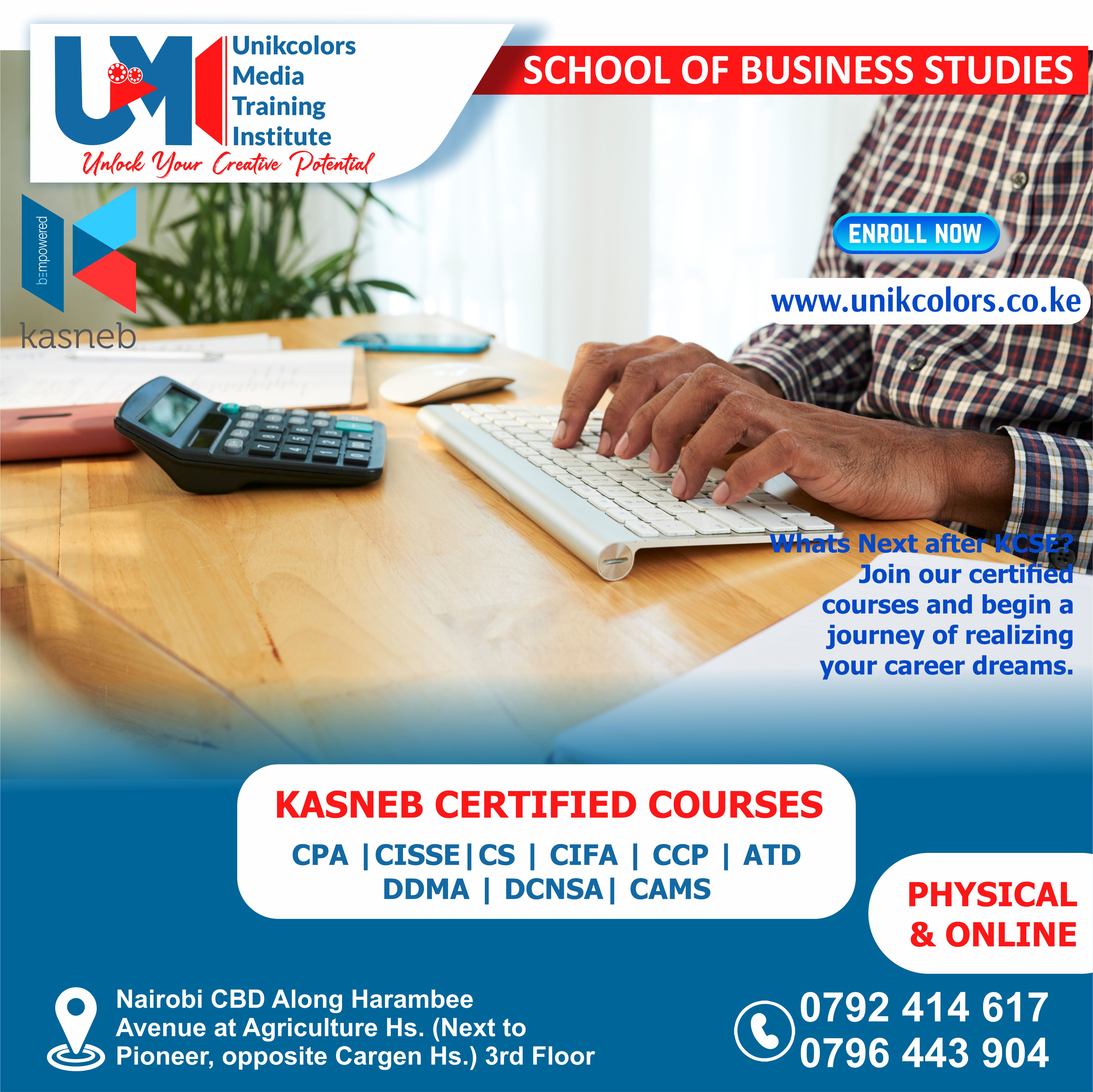 KASNEB CERTIFIED COURSES - CPA | CISSE | CS | CIFA | CCP | DDMA | DCNSA | CAMS